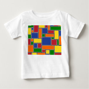 Camiseta Para Bebê Retângulos Coloridos