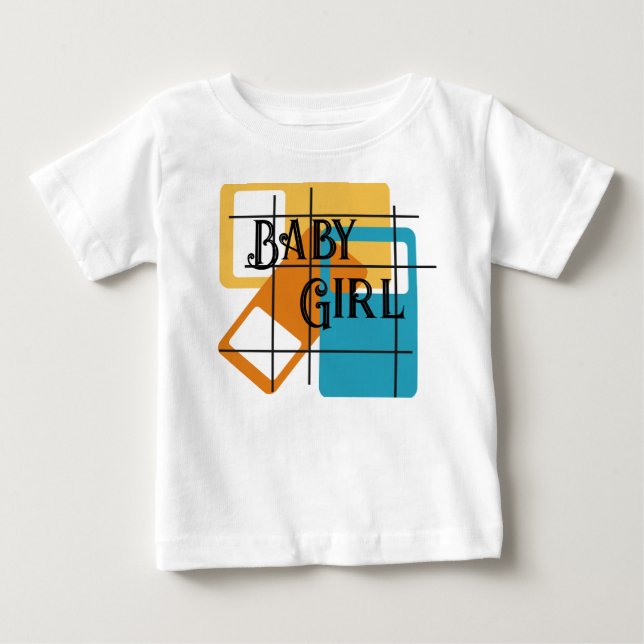 Camiseta Para Bebê Retângulos de Grade (Frente)