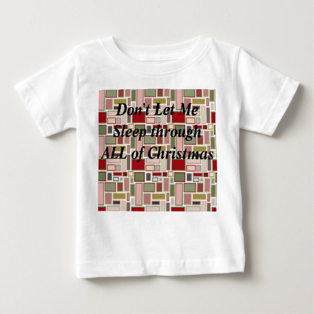 Camiseta Para Bebê Retângulos de Natal Boho (Frente)