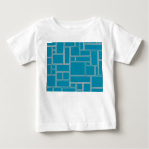 Camiseta Para Bebê Retângulos do Teal