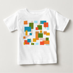 Camiseta Para Bebê Retângulos e linhas abstrato