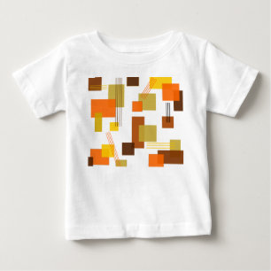 Camiseta Para Bebê Retângulos e linhas abstrato