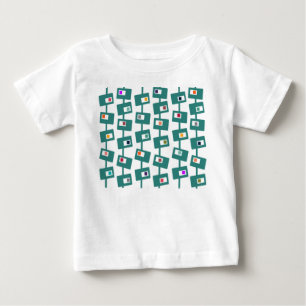 Camiseta Para Bebê Retângulos e quadrados modernos do século médio