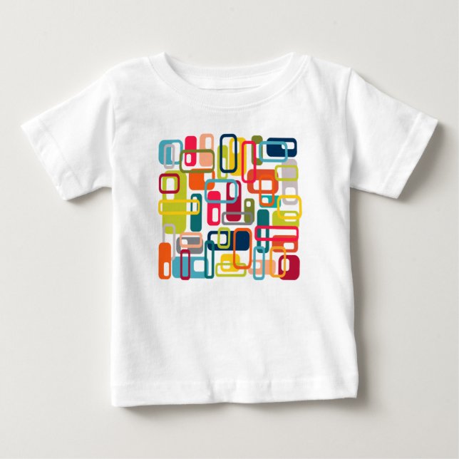 Camiseta Para Bebê Retângulos Modernos do século médio (Frente)
