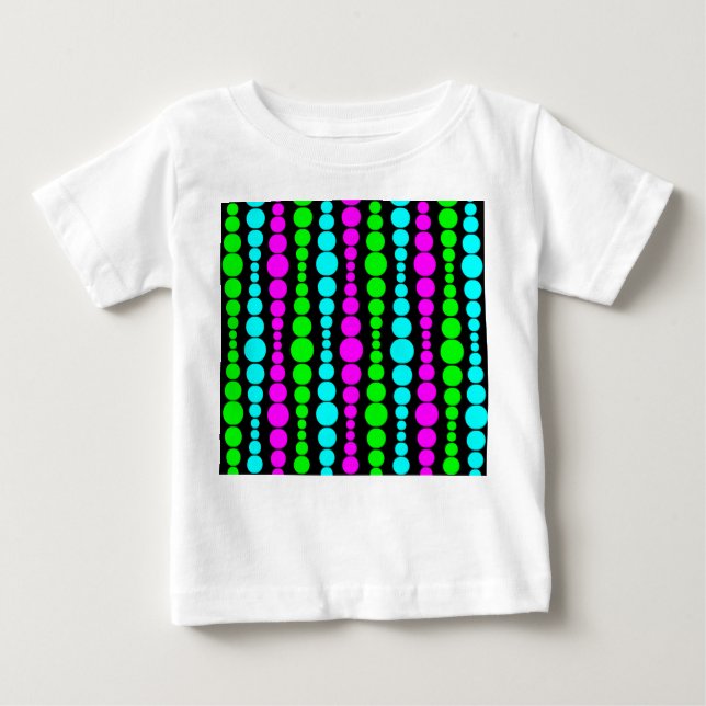 Camiseta Para Bebê Retângulos Modernos Neon (Frente)