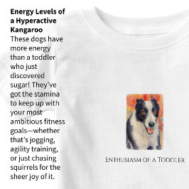 Camiseta Para Bebê Retrato de Border Collie em Pintura Digital