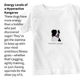 Camiseta Para Bebê Retrato de Border Collie Pintura Digital