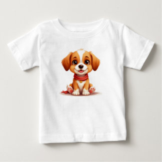 Camiseta Para Bebê Retrato de Cachorrinho Fofo Para Amantes de Cachor