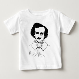 Camiseta Para Bebê Retrato de Edgar Allan Poe