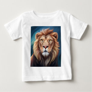 Camiseta Para Bebê Retrato digital leão-56556
