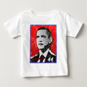 Camiseta Para Bebê Retrato do vermelho de Barack Obama