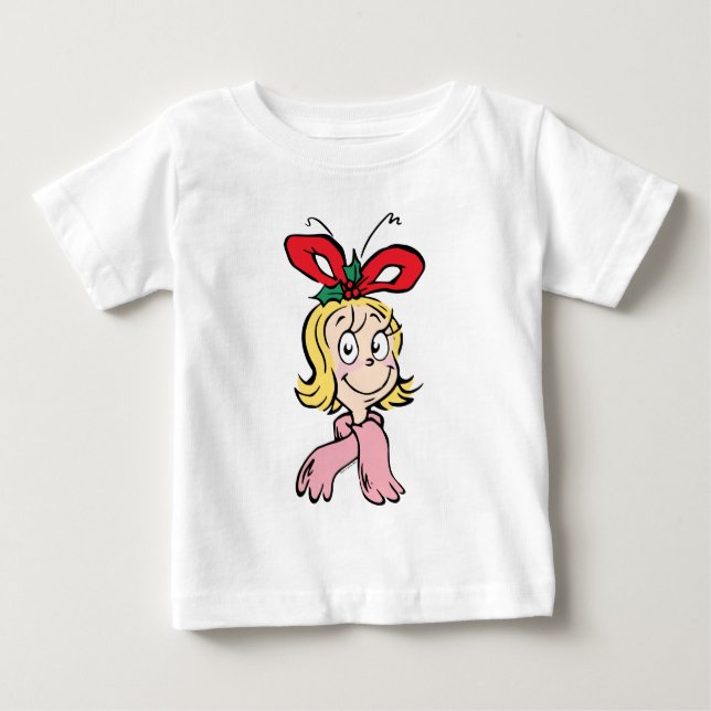 Camiseta Para Bebê Retrato Doce Cindy Lou Quem (Frente)
