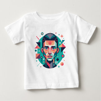 Camiseta Para Bebê Retrato Geométrico