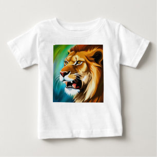Camiseta Para Bebê Retrato Posicionado Do Lion De Raiva-57566