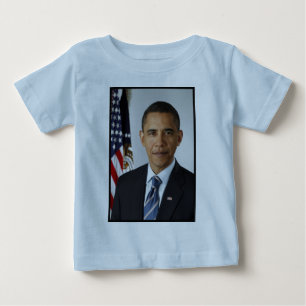 Camiseta Para Bebê Retrato Presidencial de Barack Obama