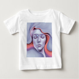 Camiseta Para Bebê Retrato Sonhador de Mulher Etérea Arte Surreal Flu