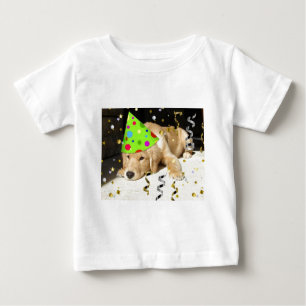 Camiseta Para Bebê Retriever de Ouros de animais festas de aniversári