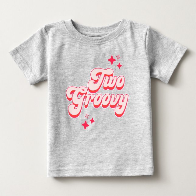 Camiseta Para Bebê Retro 2 Groovy Birthday (Frente)