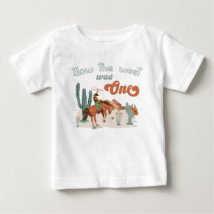 Camiseta Para Bebê Retro Brown Green Como O Ocidente Era Um