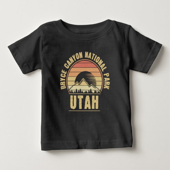 Camiseta Para Bebê Retro Bryce Canyon National Park Utah (Frente)