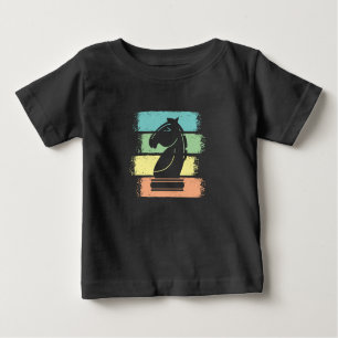 Camiseta Para Bebê Retro Chess Horse
