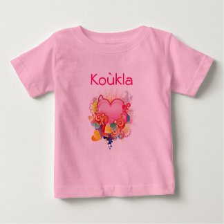 Camiseta Para Bebê Retro-Coração-Design de Koukla