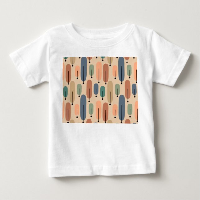 Camiseta Para Bebê Retro de Árvores Atômicas (Frente)