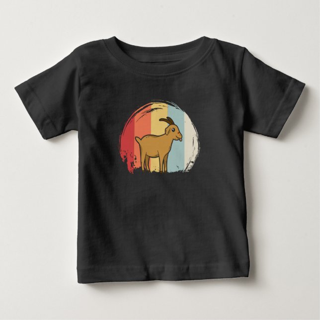 Camiseta Para Bebê Retro de Caprinos (Frente)