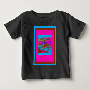 Camiseta Para Bebê Retro EUA Fortalece Juntos Abstrato