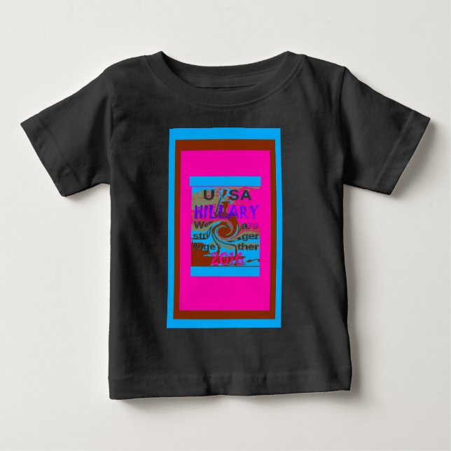 Camiseta Para Bebê Retro EUA Fortalece Juntos Abstrato (Frente)