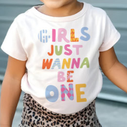 Camiseta Para Bebê Retro Garotas Só Querem Ser Uma Preppy 1º Aniversá