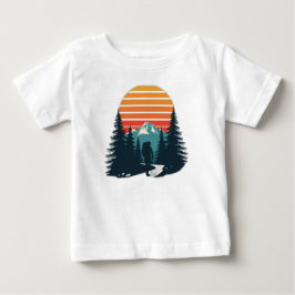 Camiseta Para Bebê Retro Hiker Mountain Adventure