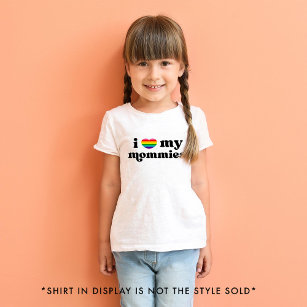 Camiseta Para Bebê Retro I Love My Mammies Queer Mães Rainbow