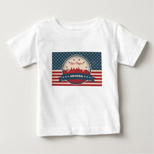 Camiseta Para Bebê Retro Las Vegas Skyline