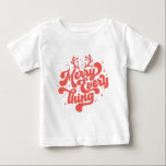 Camiseta Para Bebê Retro Red White Feliz tudo Feliz Natal<br><div class="desc">Retrô Feliz tudo Feliz Natal! Este design é perfeito para qualquer época do ano! Seja feriado ou não,  é uma excelente maneira de mostrar a sua alegria de Natal. Dê a si mesmo,  amigos e família um feliz Natal!</div>