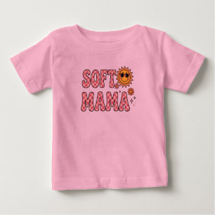 Camiseta Para Bebê Retro Rosa Xadrez Suave Mama PNG - Verão Legal S