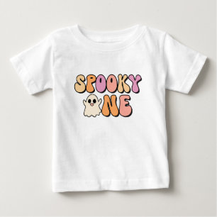 Camiseta Para Bebê Retro Spooky Um Aniversário