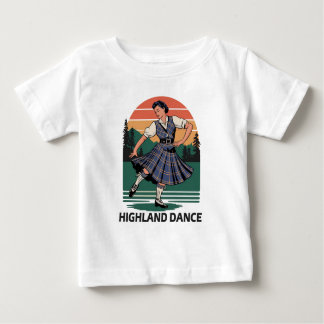 Camiseta Para Bebê Retro Vintage Scottish Highland Dance Design gift