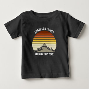 Camiseta Para Bebê Reunião Familiar Personalizada Vintage Sunset Mou