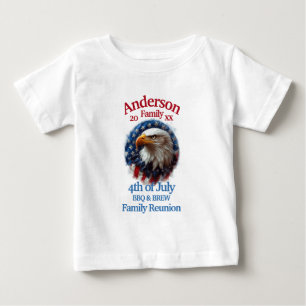 Camiseta Para Bebê Reunião Patriótica da Família - 4 de julho de CHUR