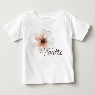 Camiseta Para Bebê Revelação de Bebê Menina Violette Recém-Nascida Fl