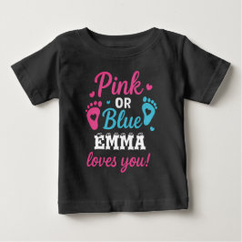 Camiseta Para Bebê Revelação de Gênero Personalizada Rosa ou Azul Bab