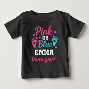 Camiseta Para Bebê Revelação Personalizada do Sexo Rosa ou Azul do Be