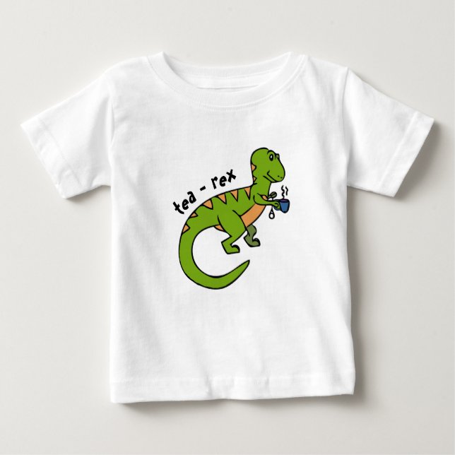 Camiseta Para Bebê rex de chá (Frente)