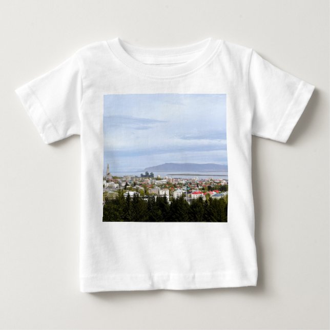 Camiseta Para Bebê Reykjavik Islândia Europe Mount Esja Photo (Frente)