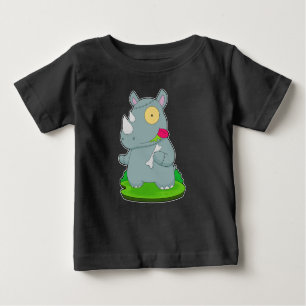Camiseta Para Bebê Rhino Halloween Zombie