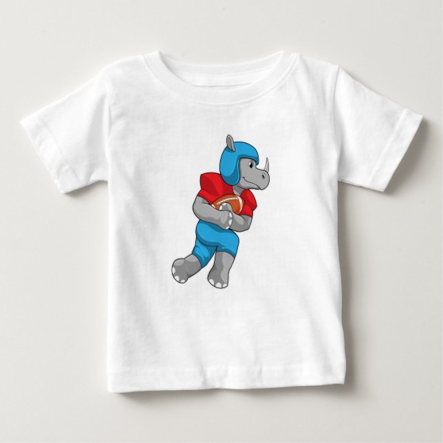 Camiseta Para Bebê Rhino no Futebol (Frente)