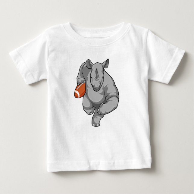 Camiseta Para Bebê Rhino no Futebol (Frente)