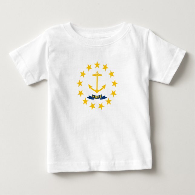 Camiseta Para Bebê Rhode Island State Flag (Frente)