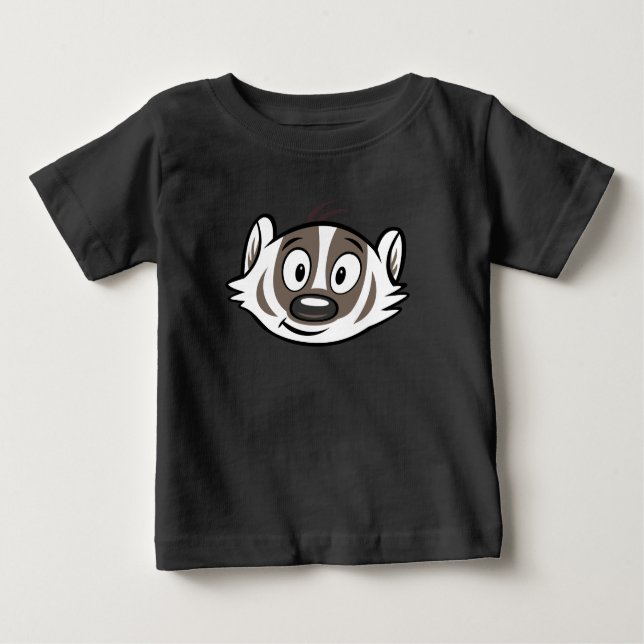 Camiseta Para Bebê Ricky Raccoon | Face de Badger Boomer (Frente)